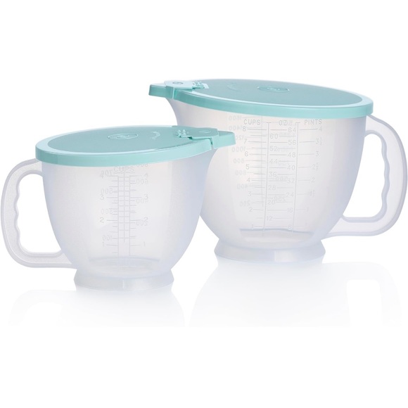 NIP Tupperware Classic Mix-N-Stor Pitcher Set in Aquamarine  (2 Bowls + … - Picture 3 of 3